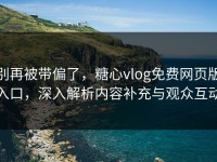 别再被带偏了，糖心vlog免费网页版入口，深入解析内容补充与观众互动