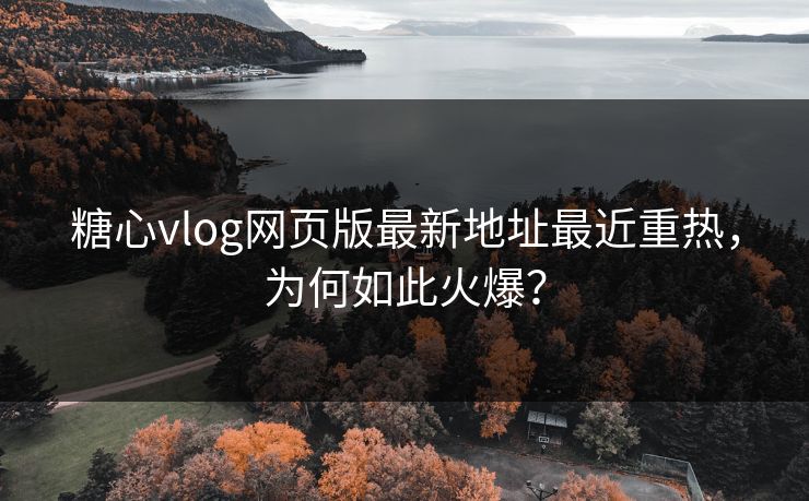 糖心vlog网页版最新地址最近重热，为何如此火爆？