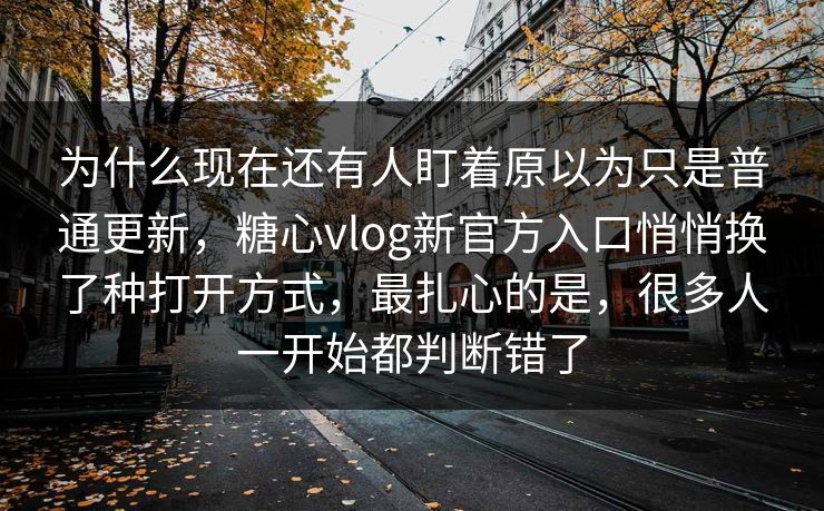 为什么现在还有人盯着原以为只是普通更新，糖心vlog新官方入口悄悄换了种打开方式，最扎心的是，很多人一开始都判断错了